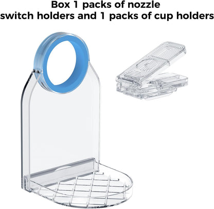 Clear Laundry Detergent Dispenser Cup Holder & Nozzle Force-Saving Switch, Drip Catcher, Soap Dispenser, laundry room organization decor (Clear 2 Pack)