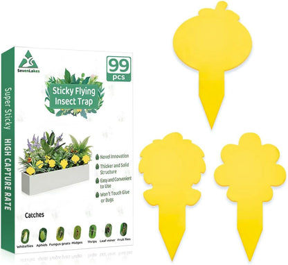 Sticky Yellow Fungus Gnat Traps, Easier to Use, No Touching Glue Or Bugs, Targets Species for Gnat, Fruit Fly & Pests, Thoughtfully Designed, High Capture Rate, Kid & Pet Safe, 36 Traps