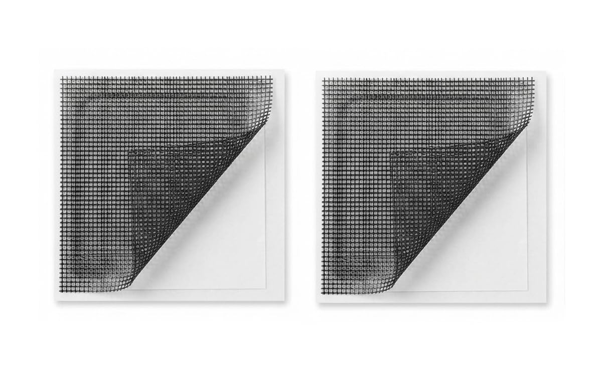 Screen Repair Patch Kit, 2 Pack 3.5" x 3.5" Adhesive Fiberglass Screen Repair for Window, Door & Patio Screens (Gray)
