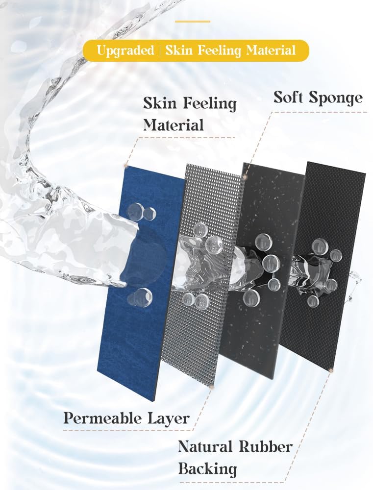 MontVoo -Bath Mat-Rubber Backing Non SlipThin Bathroom Rugs Fit Under Door- Quick Dry Absorbent Faux Suede Surface Grey Bathroom Floor Mats-Shower Rug for in Front of Bathtub Shower Gray 16x24