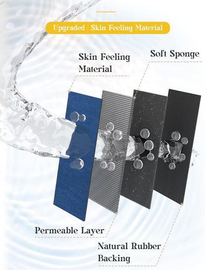 MontVoo -Bath Mat-Rubber Backing Non SlipThin Bathroom Rugs Fit Under Door- Quick Dry Absorbent Faux Suede Surface Grey Bathroom Floor Mats-Shower Rug for in Front of Bathtub Shower Gray 16x24