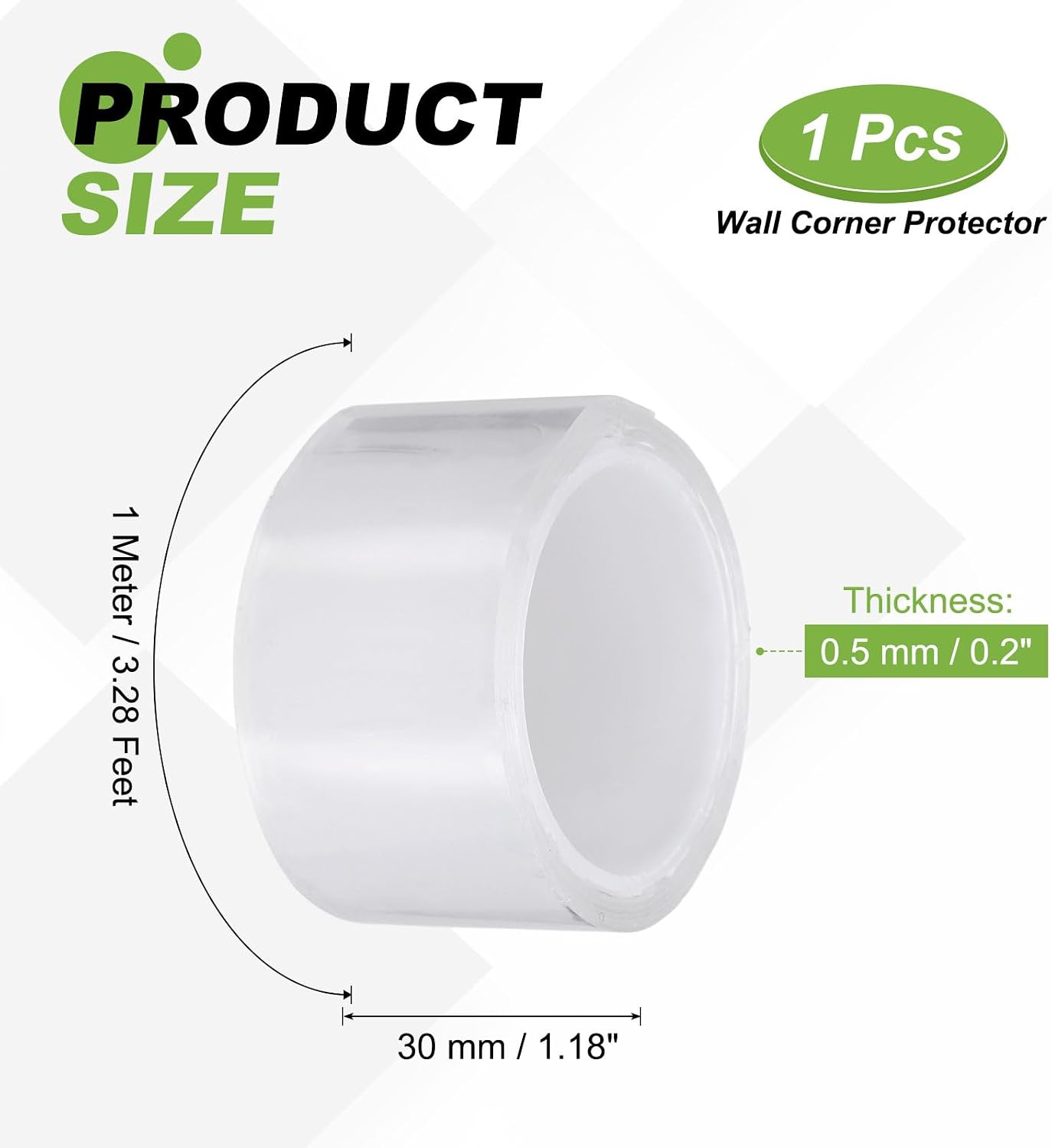 PATIKIL Clear Edge Protector Strip, 0.8 in x 9.8 ft Table Edge Protector Self Adhesive Cabinet Soft Corner Guard for Furniture Countertop Kitchen Wall Window