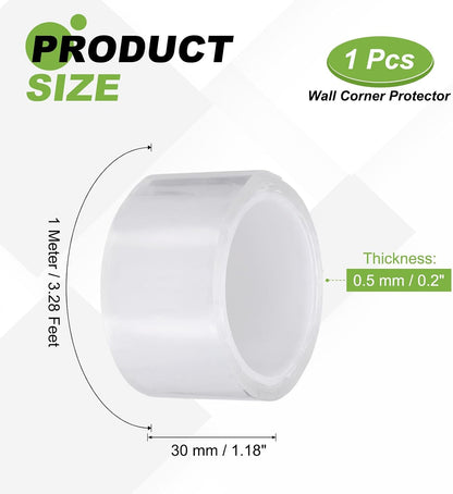 PATIKIL Clear Edge Protector Strip, 0.8 in x 9.8 ft Table Edge Protector Self Adhesive Cabinet Soft Corner Guard for Furniture Countertop Kitchen Wall Window