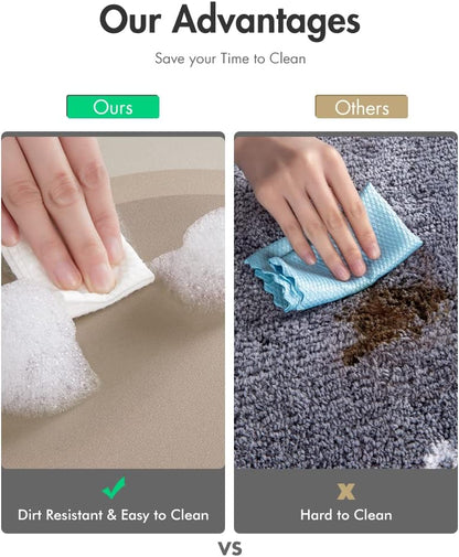 MontVoo Bath Mat - Non Slip, Quick Dry, Stain Resistant Bath Mat Rug for Bathroom Floor - Easy Care Shower Rug for Outside Bathtub - 17"x27" Grey