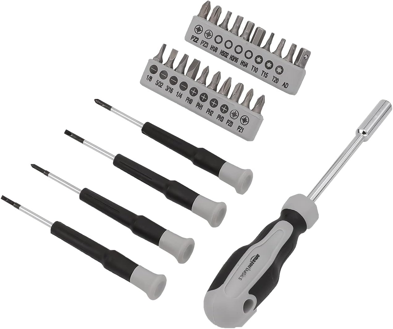 Amazon Basics 173-Piece General Household Hand Tool Set with Storage Case, Portable Tool Kit for Home Maintenance and Everyday Repairs