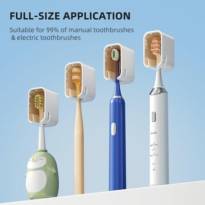 Travel Toothbrush Cover 2PCS,【Innovative Band Design】 Stay Closed Electric Toothbrush Covers Caps, Toothbrush Head Cover for Travel, Camping,Bathroom, Business