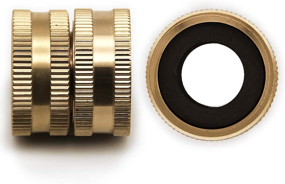 Twinkle Star 3/4" Female to Female Garden Hose Adapter, 2 Pack | Brass Dual Female Swivel, For Connecting Male to Male Hose