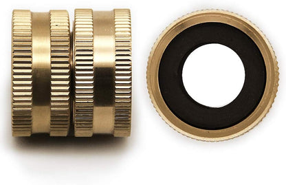 Twinkle Star 3/4" Female to Female Garden Hose Adapter, 2 Pack | Brass Dual Female Swivel, For Connecting Male to Male Hose