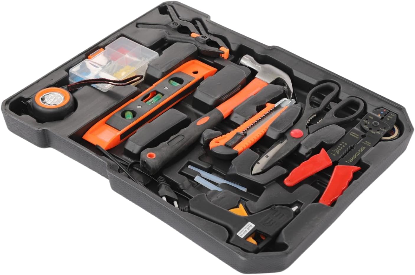 187pcs Trolley Case Tool Set, Carbon Steel Home Repair Kit Household Hand Tool Kit Toolbox Storage Case, Complete Rolling Tool Box for Maintenance Garden Homeowner DIYer Handyman