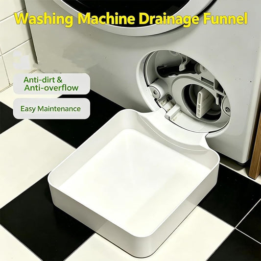 Universal Front-Load Washing Machine Drain Pan, Washer Drain Pan, Washing Machine Drainage Tray, Washing Machine Drain Funnel Tray for Basements, Apartments, Mobile Homes, Garages and Rentals (1PC)