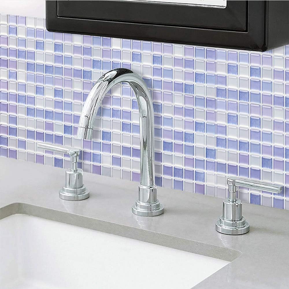 Yoillione Peel and Stick Backsplash for Kitchen: Self Adhesive Wall Tiles for Bathroom - Vinyl Thick Back Splash Tile (10, Light Coffee)