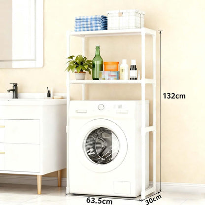 Over Washer Dryer Shelves - Heavy Duty Metal Storage, Freestanding Shelving for Laundry Room Bathroom Organizer(White)