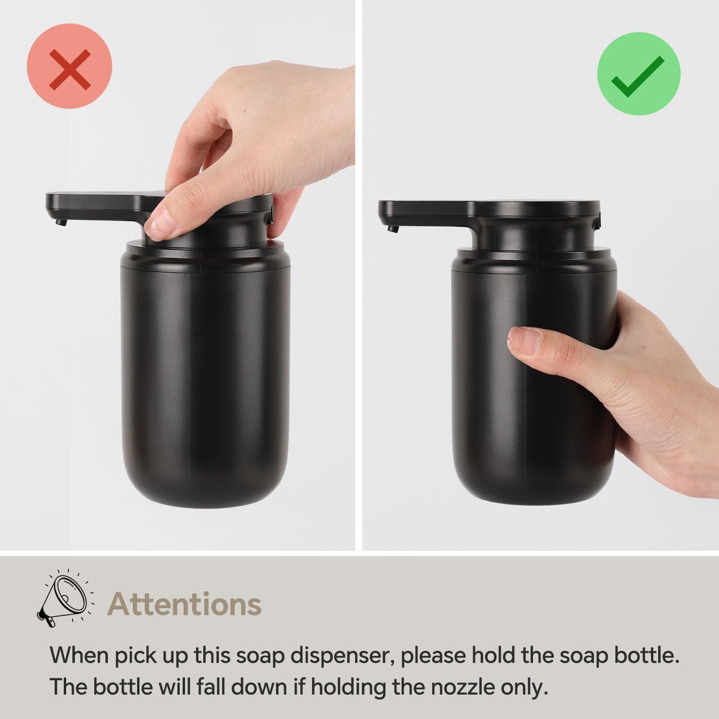 Automatic Foaming Soap Dispenser, Rechargeable Touchless Foam Hand Soap Dispenser for Bathroom, Soap Pump for Kitchen, Water-Resistant, Xmas Gift 10oz