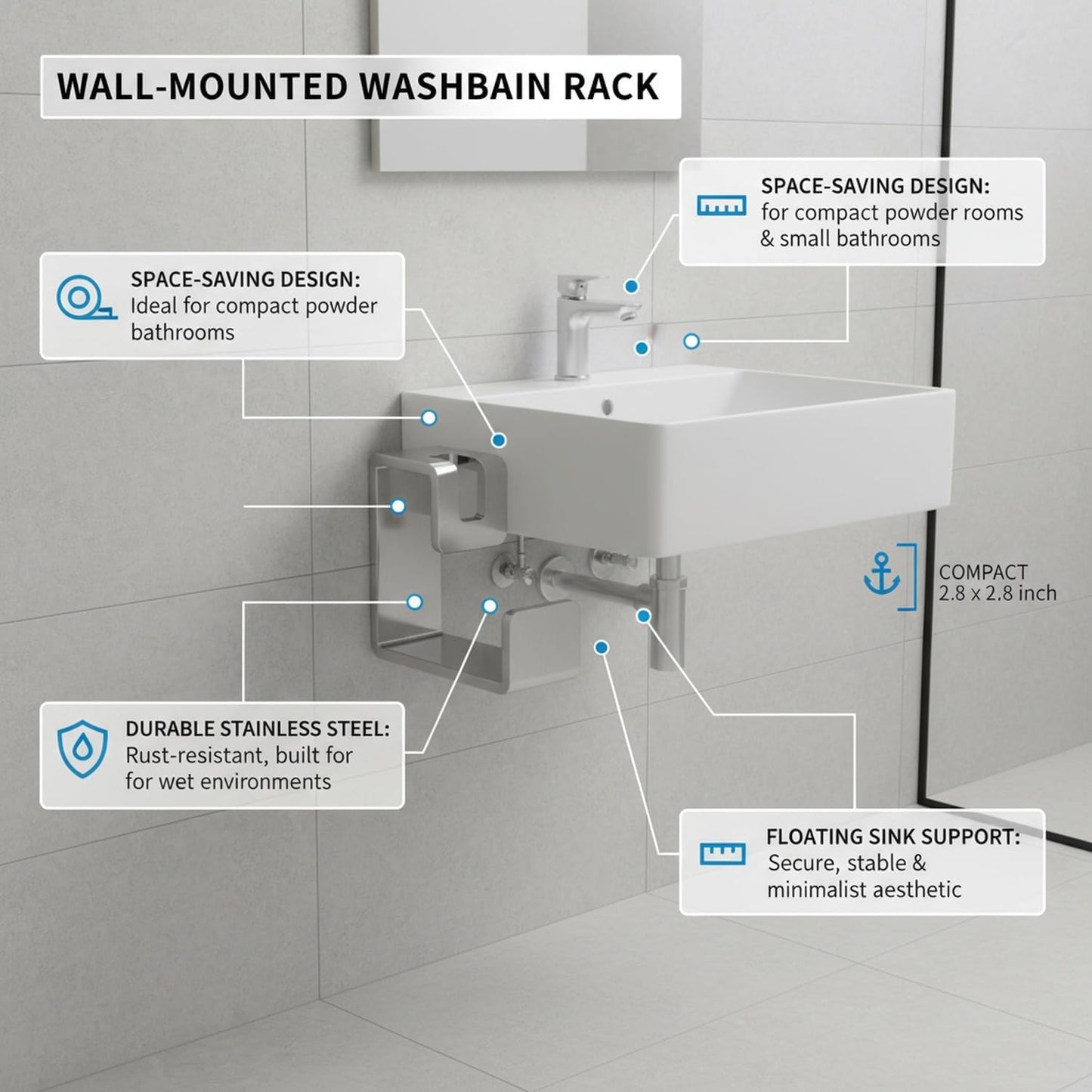 Stainless Steel Wall-Mounted Drying Rack, Heavy-Duty Towel & Laundry Rack for Bathroom & Utility Areas, Space-Saving Design (Silver)