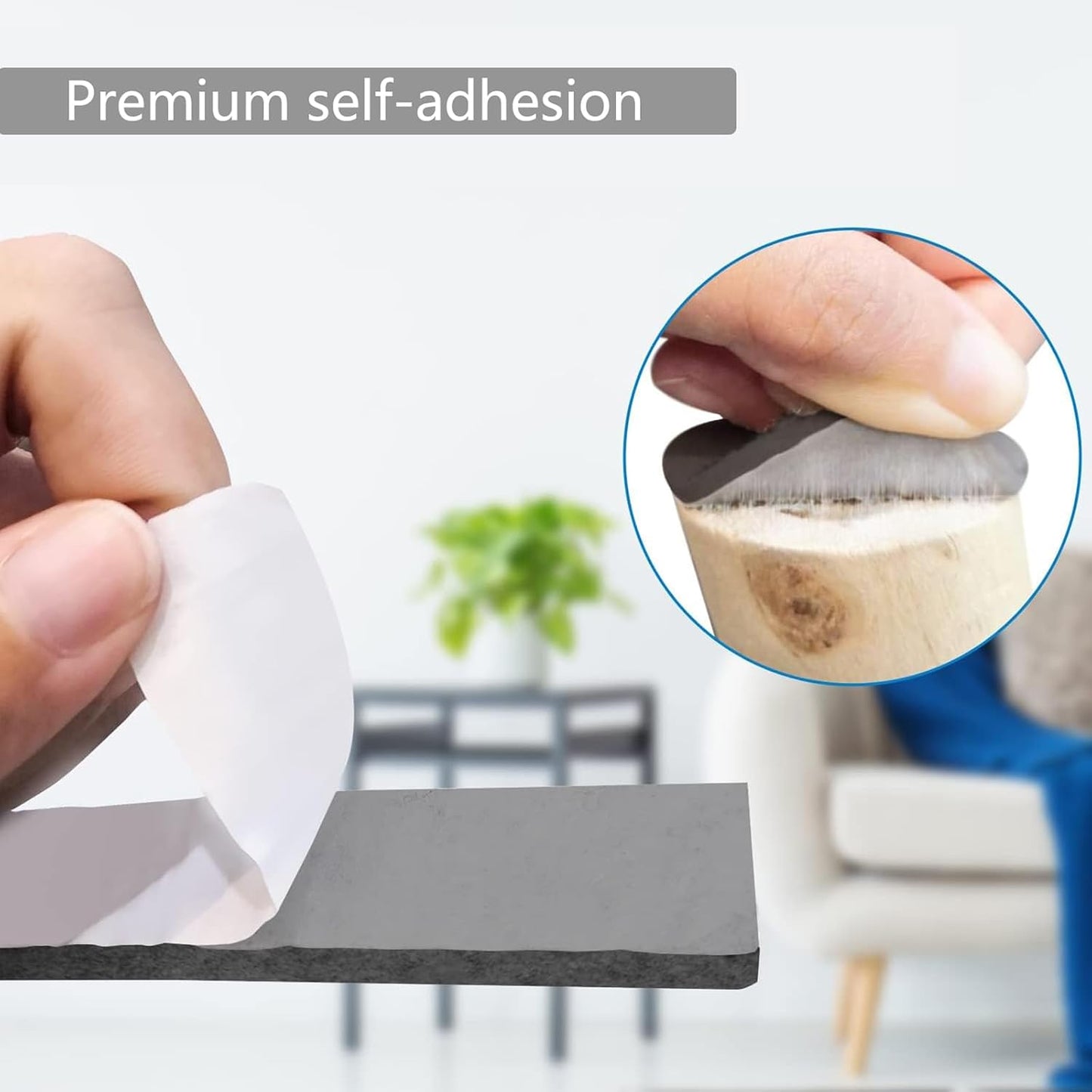 Felt Furniture Pads, 3 Rolls Furniture Felt Pads Hardwood Floor Wall Protectors Non Slip Self Adhesive Cuttable Black Strip Tape Floor Protectors for Table Chair Bed Sofa Legs