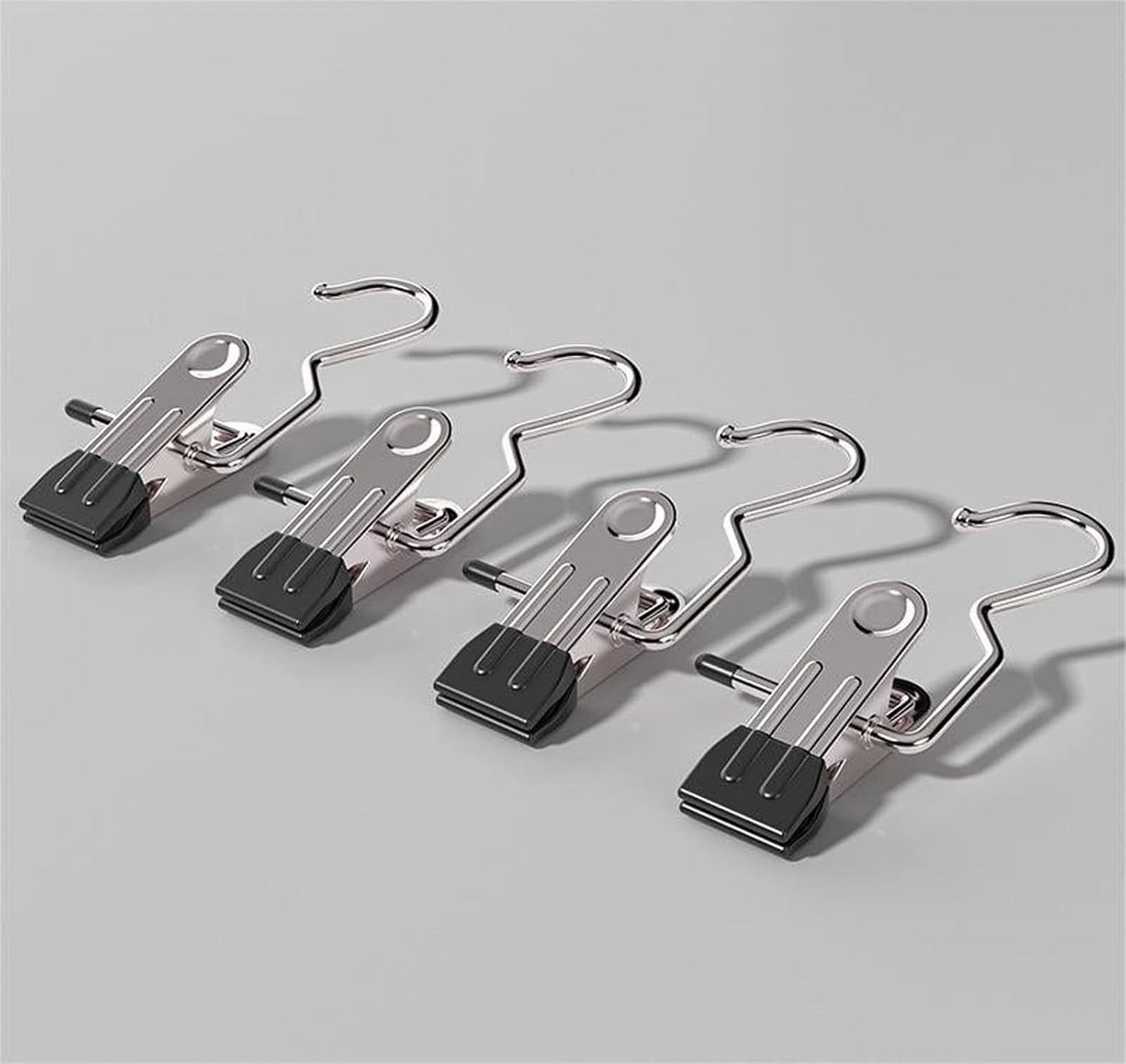 Clips for Hanging, Clothes Drying Clip Multifunctional Seamless Towel Hat Sock Windproof Pants Clip, Stainless Steel Hook Hanger Clips for Pants, Socks, Towels, Hats, Boots, and Travel