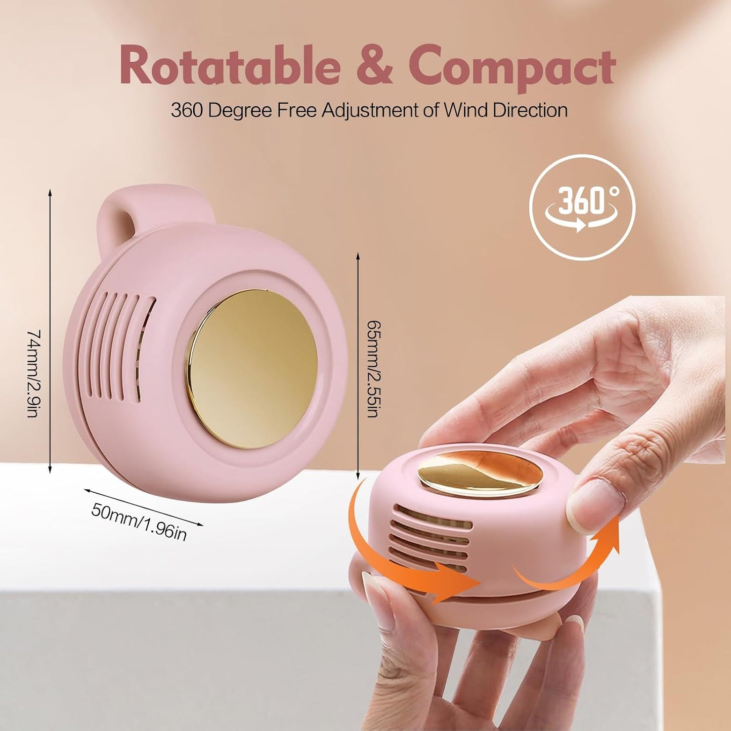 Portable Silent Mini Bladeless Electric Fan,Small fan Clip on for Shirt & Waist,2026 New Mini Bladeless Fan Clip On,Adjustable 3-Speed For Outdoor & Travel & Office, Travel Accessories, Gift (white)
