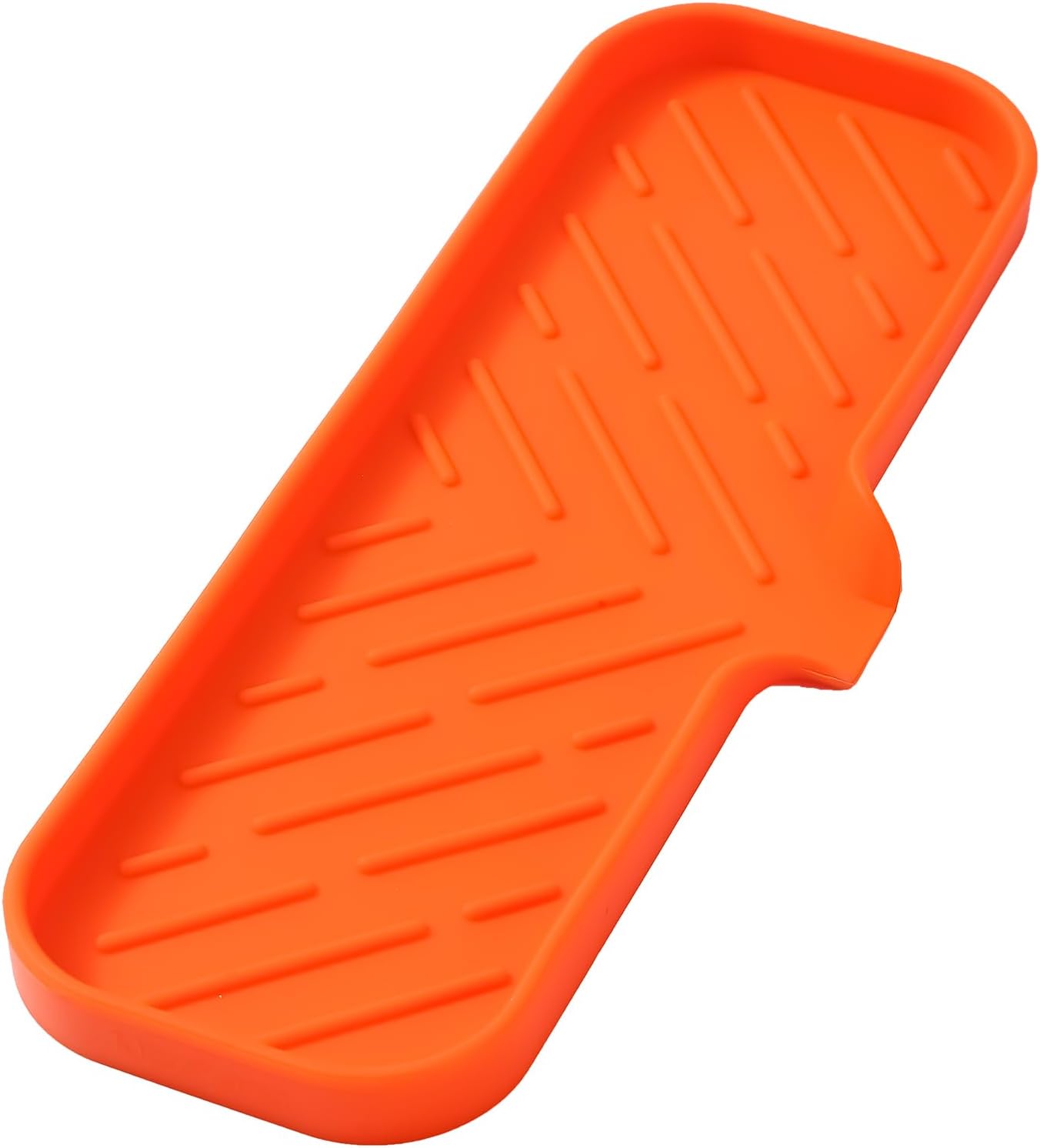 MicoYang Silicone Bathroom Soap Dishes with Drain Spout-Bathroom and Kitchen Sink Organizer,Sponge Holder,Dish Soap Tray,Perfect for Dispenser,Scrubber,Bottle,Cup on Sink or Counter-Coffee 4.9"×3.2"