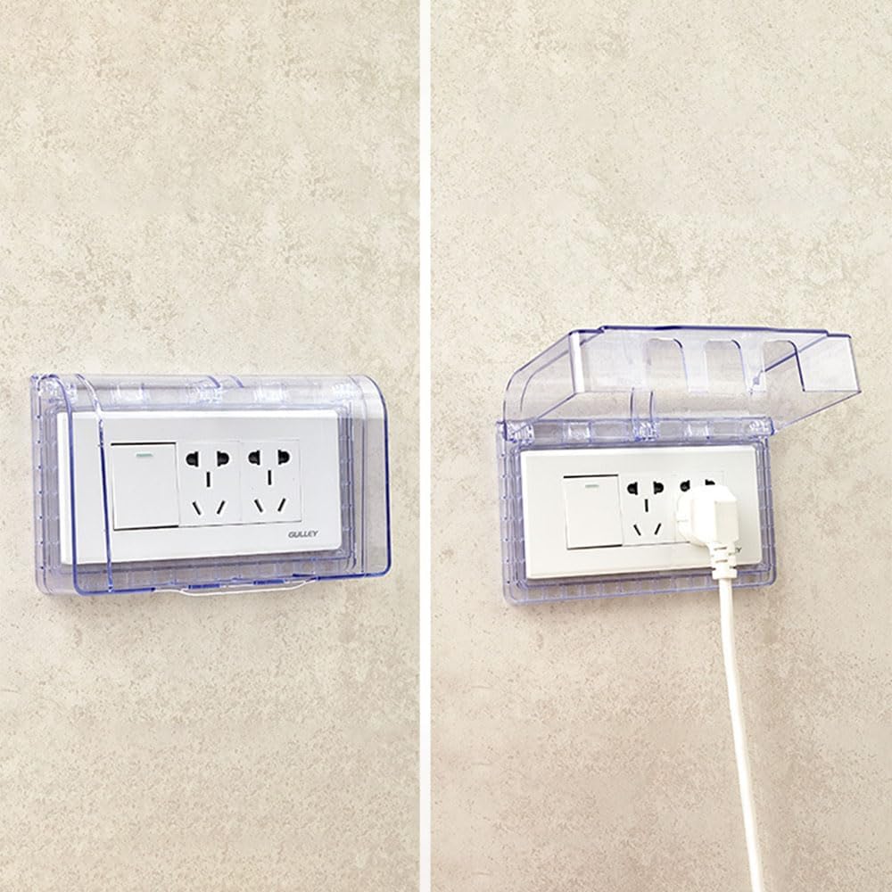 Fielect Weatherproof in Use Outlet Cover Plug Receptacle Protector for Retrofit Siding Construction Blue 118 Type 2Pcs