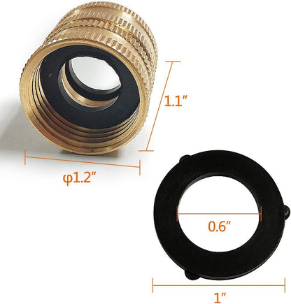 Twinkle Star 3/4" Female to Female Garden Hose Adapter, 2 Pack | Brass Dual Female Swivel, For Connecting Male to Male Hose