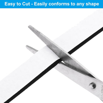PATIKIL Weather Stripping Door Seal Strip, 3/8 Inch x 1/4 Inch x 32 Ft Self Adhesive Soundproof High Density Foam Tape Insulation for Door Window Air Conditioning, White - Colors B