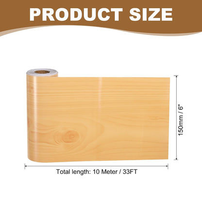 PATIKIL Self Adhesive Wood Grain Repair Tape 33'x 3", Multi-Use Realistic Wood Grain Repair Patch for Furniture Floor Door Table Chair Windows Handicraft DIY, Yellow Teak