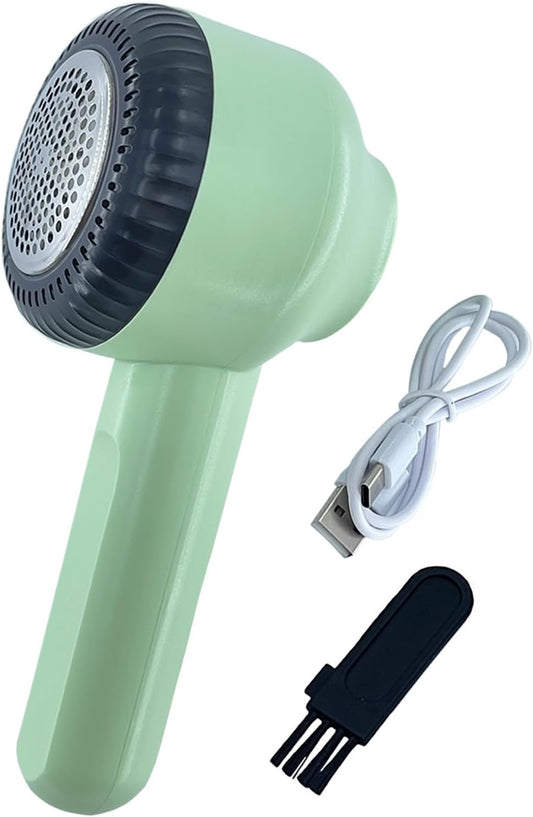 Electric Lint Removers,Rechargeable Fabric Shaver with 6 Leaf Blades Useful for Clothes, Furniture, Sofas, Blankets (Green)