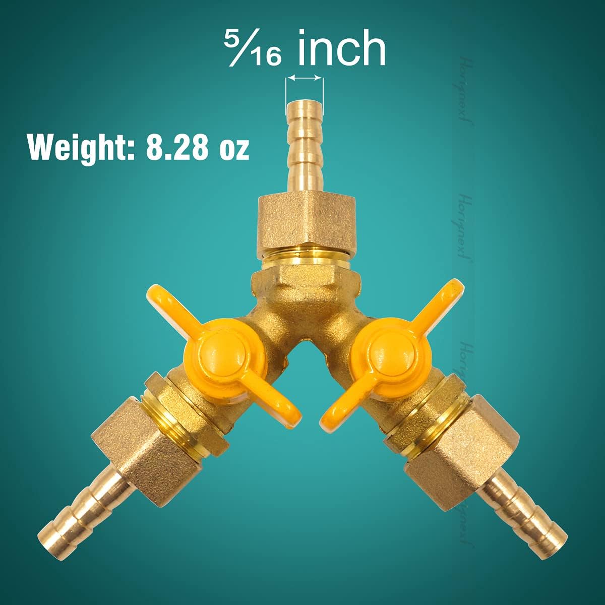 brass 3/4 inch O.D. barb three way shut off ball valve for gas hose air water pvc pex garden tubing fuel line, tee switch splitter fitting