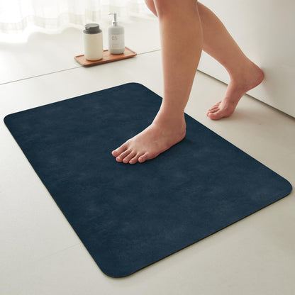 TYUU Bath Mat, Bathroom Rugs Non Slip Washable Thin Absorbent Quick Dry Bath Mat Fits Under Door Bathroom Floor Mat Perfect for Bath, Shower, or Sink 16"x24" Dark Grey