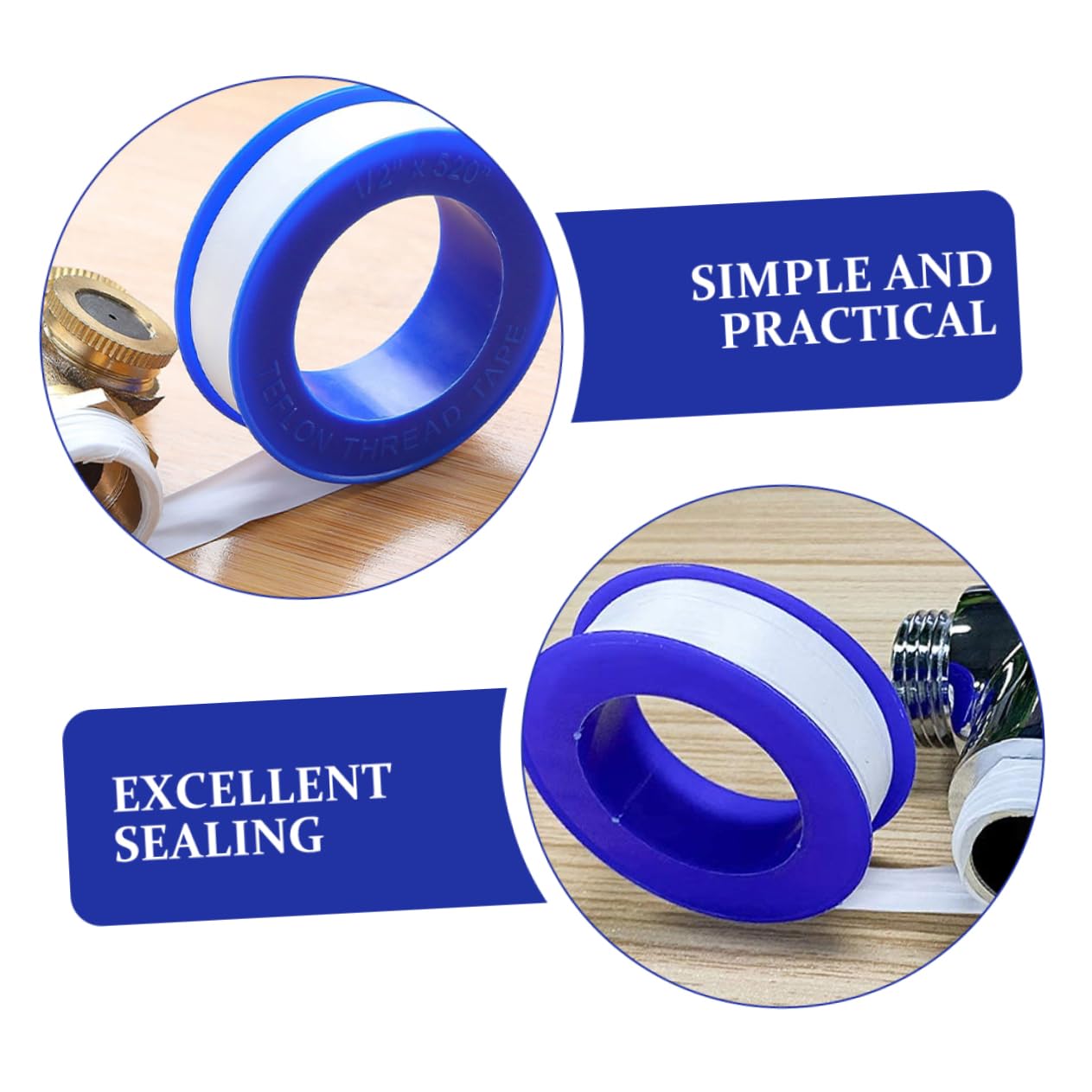 MAGICLULU 12rolls High-Temperature PTFE Plumber Tape for Water Pipe Sealing Leak Prevention and Reliable Thread Sealing Plumbing Applications