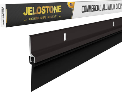 2 Pack - 48'' Commercial Door Bottom Sweep (White Powder Coated), Heavy Duty Aluminum, Fire Rated, Vinyl Insert, JS-NV307, Ideal for Residential & Commercial Use