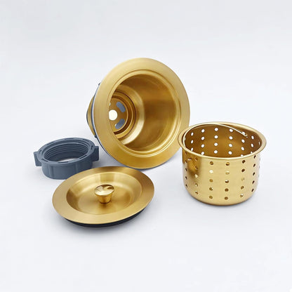 3-1/2-Inch Kitchen Sink Drain Strainer Assembly Kit, GZILA Deep Waste Basket Strainer with Sealing Lid Sink Stopper, 304 Stainless Steel Brushed Nickel