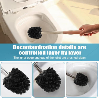 EKDJKK 2PCS Toilet Bowl Brush Replacement Head, Toilet Brush Head Replacement with Durable Stiff Bristles, Cleaning Tool for Home Hotel Bathroom (White)