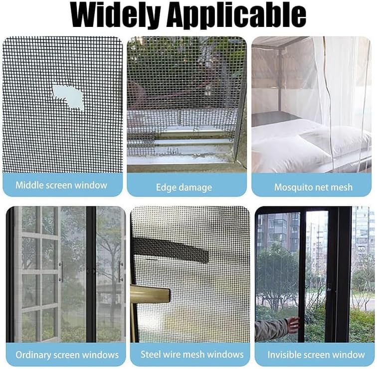 Upgraded Strong Adhesive Screen Repair Tape, 2024 New 2" x 80" Screen Repair Kit Window Fiberglass Mesh Screen Repair Tape, Self-Adhesive Screen Window Repair Patch for Doors, Windows