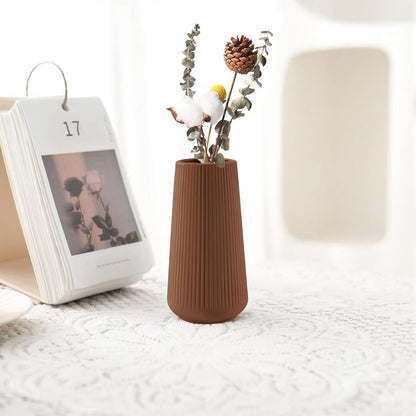 White Ceramic Vase, GUKJOB Small Cute Flower Vase for Pampas Grass, Home, Living Room, Dining Table, Farmhouse, Office Decor, Bedroom, Table, and Kitchen Shelf (White- 2PCS)