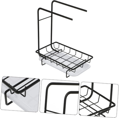 PRETYZOOM 1pc Kitchen Dual-Purpose Storage Rack Dishcloth Sponge Draining Rack Modern Design for Sponges Cleaning Soaps Wall-Mounted Kitchen Organizer