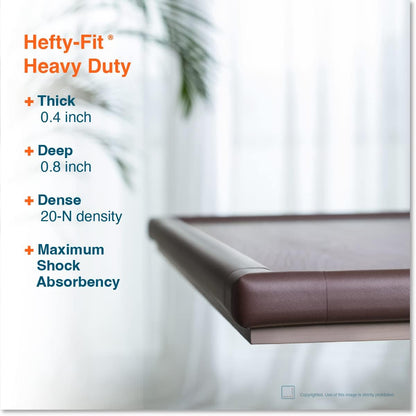Roving Cove HeftyFit Corner Protector for Baby (4 Large Corners), Heavy-Duty Soft Rubber Foam Furniture Corner Bumper Guards, 3M Adhesive Pre-Taped, Oyster White (Off White)