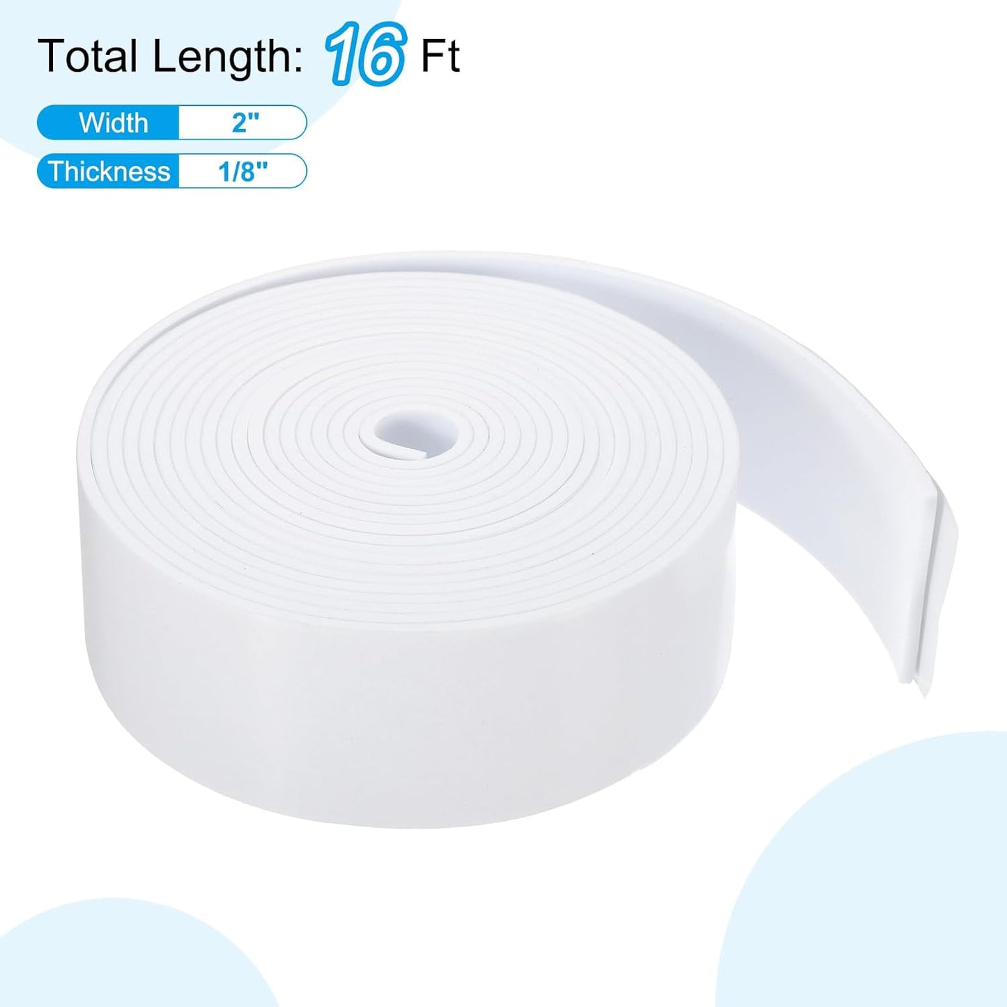 PATIKIL Weather Stripping Door Seal Strip, 3/8 Inch x 1/4 Inch x 32 Ft Self Adhesive Soundproof High Density Foam Tape Insulation for Door Window Air Conditioning, White - Colors A