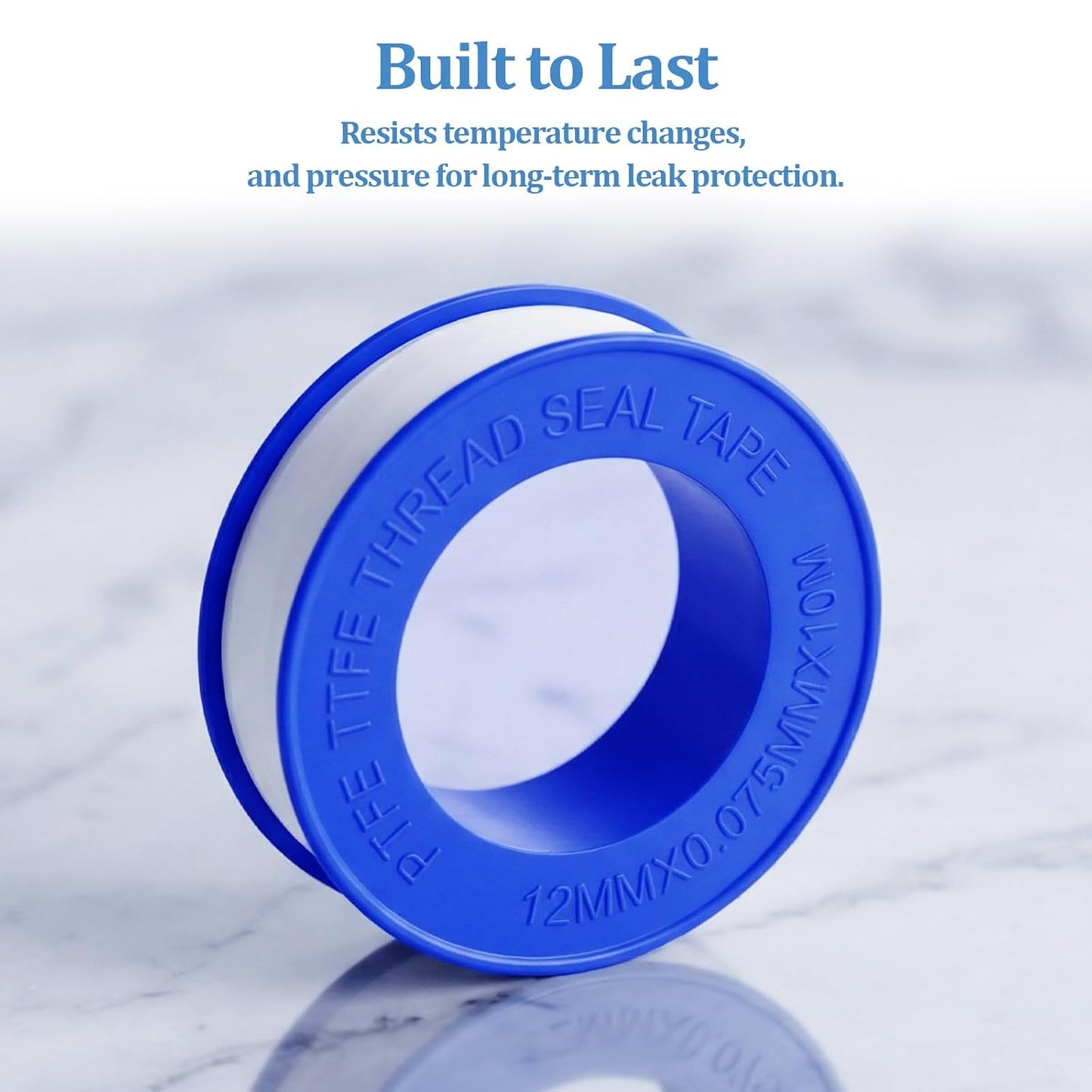 12 Pack PTFE Plumbers Tape Professional Thread Seal Tape for Pipe Sealing, Teflon Tape for Plumbing Leak Prevention, Suitable for Home, Office, and Industrial Use (1/2" x 393")