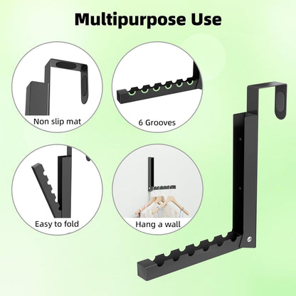 2 Pack Over The Door Hanger Folding Clothes Drying Rack, Folding Hanging Coat Rack for Indoor Laundry Room Compact Small Space Foldable Portable Clothing Hanger Hook Collapsible (Wihte-2(Upgraded))