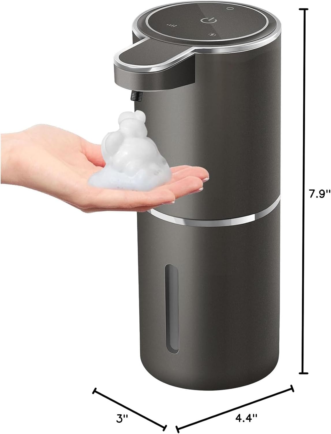 Automatic Foaming Soap Dispenser,4-Level Adjustable Foam, Wall Mount,USB Rechargeable,12.8oz/ 380ml,Touchless Hand & Dish Soap Dispenser for Bathroom, Kitchen,Hotel, Restaurant