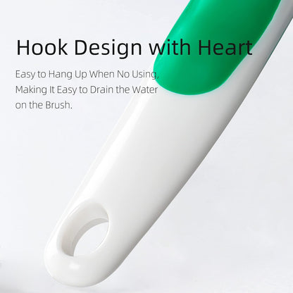 2-Pack Scrub Brush for Cleaning with Long Handle,Medium Firm Brush Bathroom Cleaning Supplies and Bathtub Cleaner and Shower Cleaning Brush,Multi-Scene Use for Kitchen or Carpet Brush,White&Green