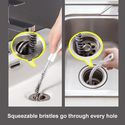 Pipe Dredging Brush Bathroom Hair Sewer Sink Cleaning Brush Drain Cleaner Clog Plug Hole Remover Sewer Pipeline Cleaning Tools
