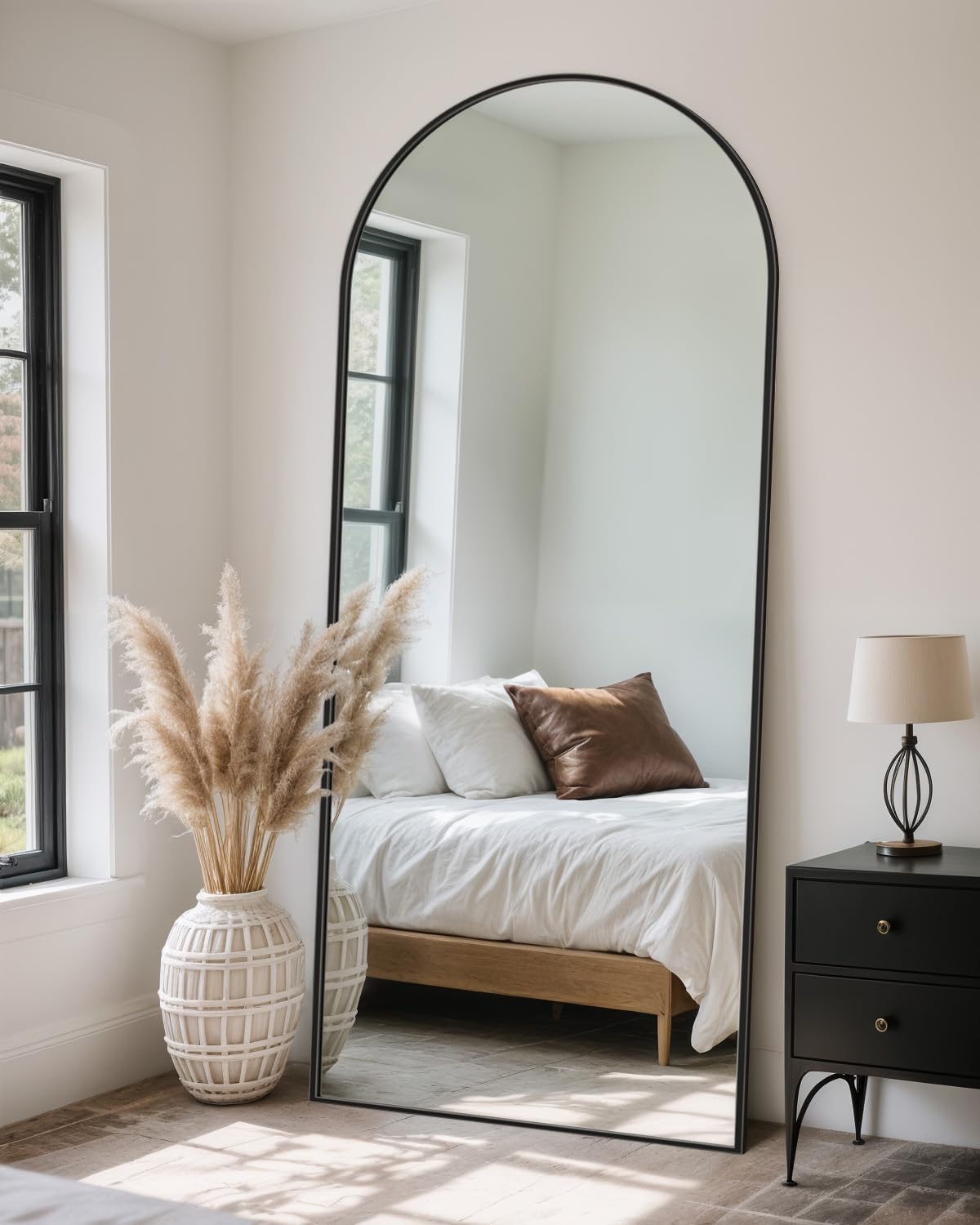 Full Length Mirror with Stand, 71"x28" Arched Full Body Large Stand Up Aluminum Frame Floor Standing Mirror, Freestanding Hanging Leaning Mounted for Bedroom Living Room Entryway Gold