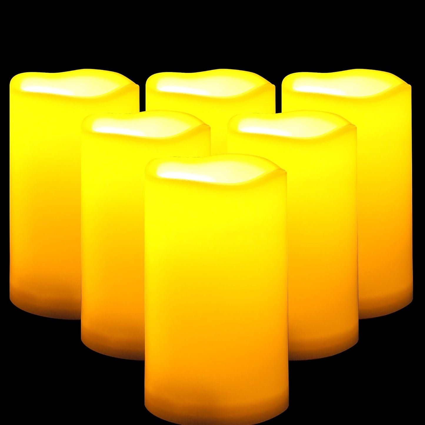 CANDLE CHOICE Waterproof Outdoor Battery Operated Flameless Candles with Remote Timer Plastic Flickering Fake Electric LED Pillars for Lantern Garden Wedding Christmas Decorations 3x4 Inches 3 PCS