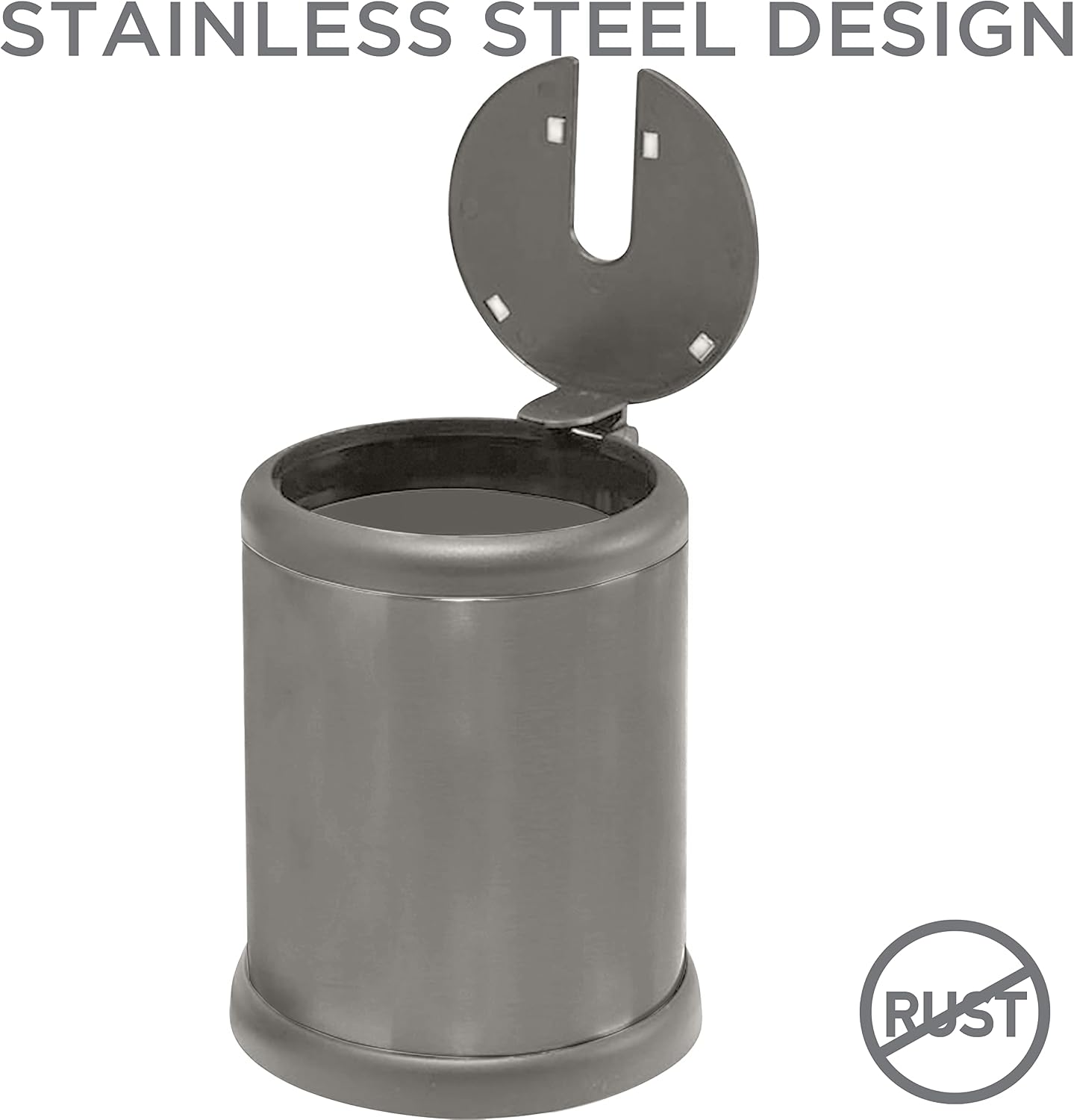 Bath Bliss Toilet Brush and Holder | Self Closing Lid | 360 Degree Brush Head | Bathroom Cleaning | Compact Size | Storage and Organization | Stainless Steel