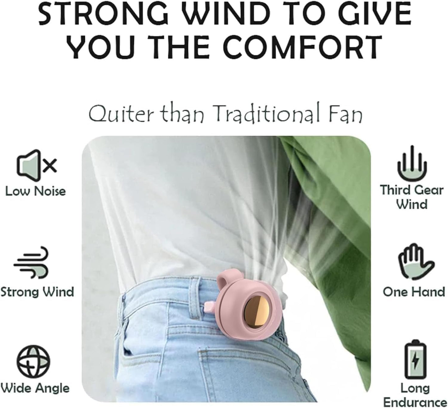 2PCS 360° Rotatable Portable Mini Clip-On Fan, Small Whirlwind Bladeless Fan Clip On, 2026 Upgrade Adjustable 3-Speed Suspended Whirlwind Cooler Fans, For Outdoor & Travel & Office