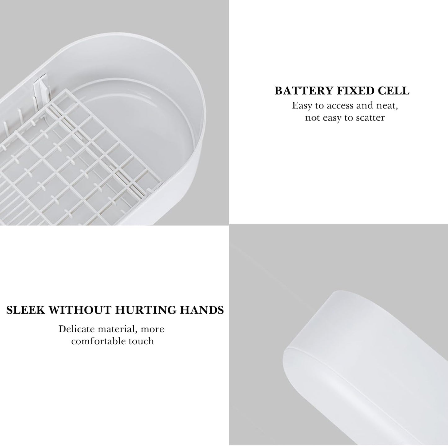 2-Layer Plastic Battery Storage Case with Tester, Portable Battery Organizer for AA, AAA and Flat Batteries (Grey)