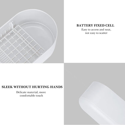2-Layer Plastic Battery Storage Case with Tester, Portable Battery Organizer for AA, AAA and Flat Batteries (Grey)