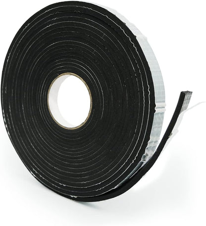Alenor EPDM Black Foam Insulation Tape Self Adhesive 1/8"x1" x 50' Ft –Pack of 1- Weather Stripping for Doors & Windows,Soundproofing,Door Seal,Weatherstrip,Pipe Cooling,Air Conditioning Seal Strip